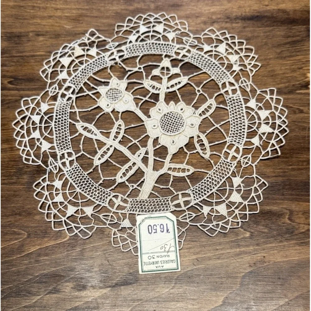 2 X Vintage Antique Pieces / Doilies Made In France New Tag